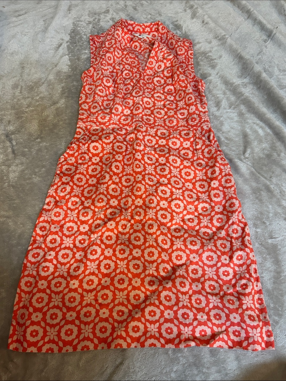 Boden linen floral sleeveless sheath dress